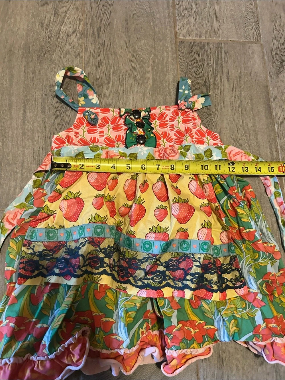 Matilda Jane Good Hart Knot Strawberry Apron Dress - size 4